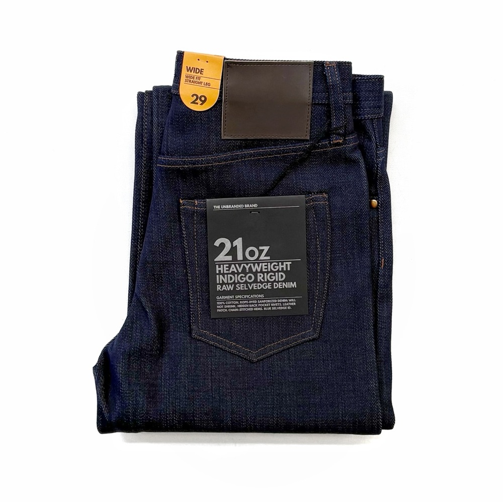 The Unbranded Brand UB721 21oz Indigo Selvedge Denim - Wide Fit Jeans